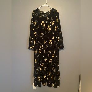 Black floral maxi dress